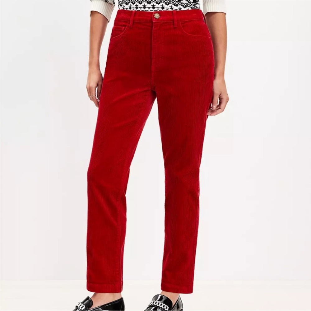 LOFT Vibrant Red Corduroy Pants
High Rise Straight Leg